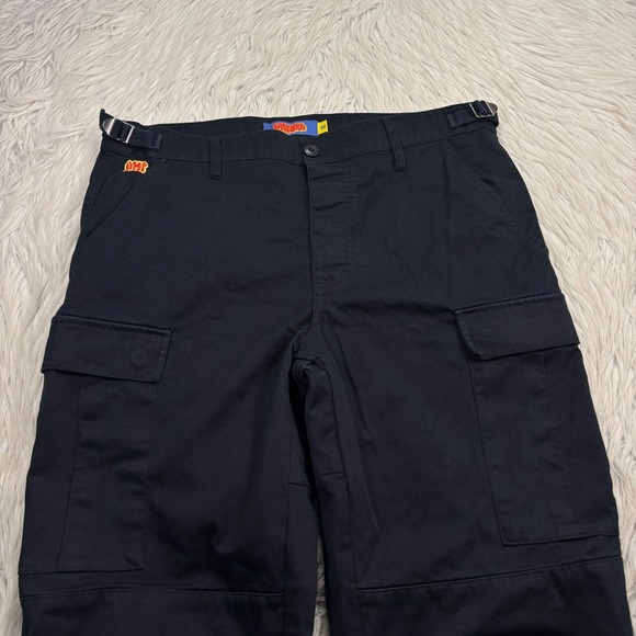 Empyre Men's 32 Black Twill Utility Cargo Pants Adjustable Waist Baggy Street - Picture 3 of 7